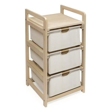 Three Bin Hamper/Storage Unit - Natural/Ecru