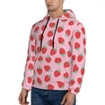 thumbnail image 3 of Haiem Hand Drawn Strawberry Patterned Men's Hoodie with Kangaroo Pocket - Ideal Pullover Sweatshirt for Daily Wear, Travel, and Home-3X-Large, 3 of 7