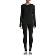 ClimateRight by Cuddl Duds Womens Warm Stretch Fleece Long Sleeve Crew Neck Thermal Base Layer Top, Sizes XS to 4X
