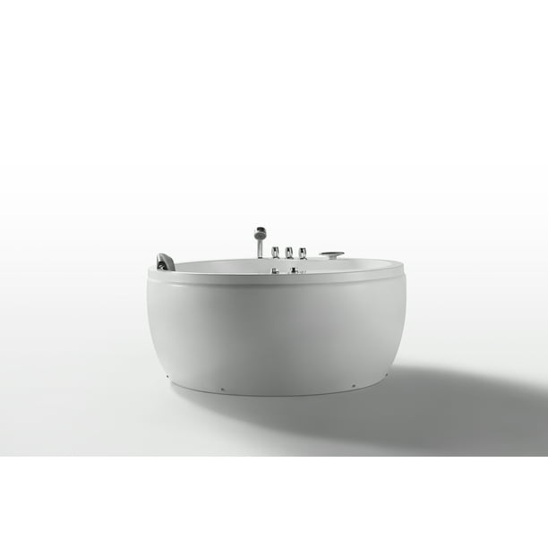 Empava 59 in. Acrylic Freestanding Whirlpool Bathtub Hydromassage