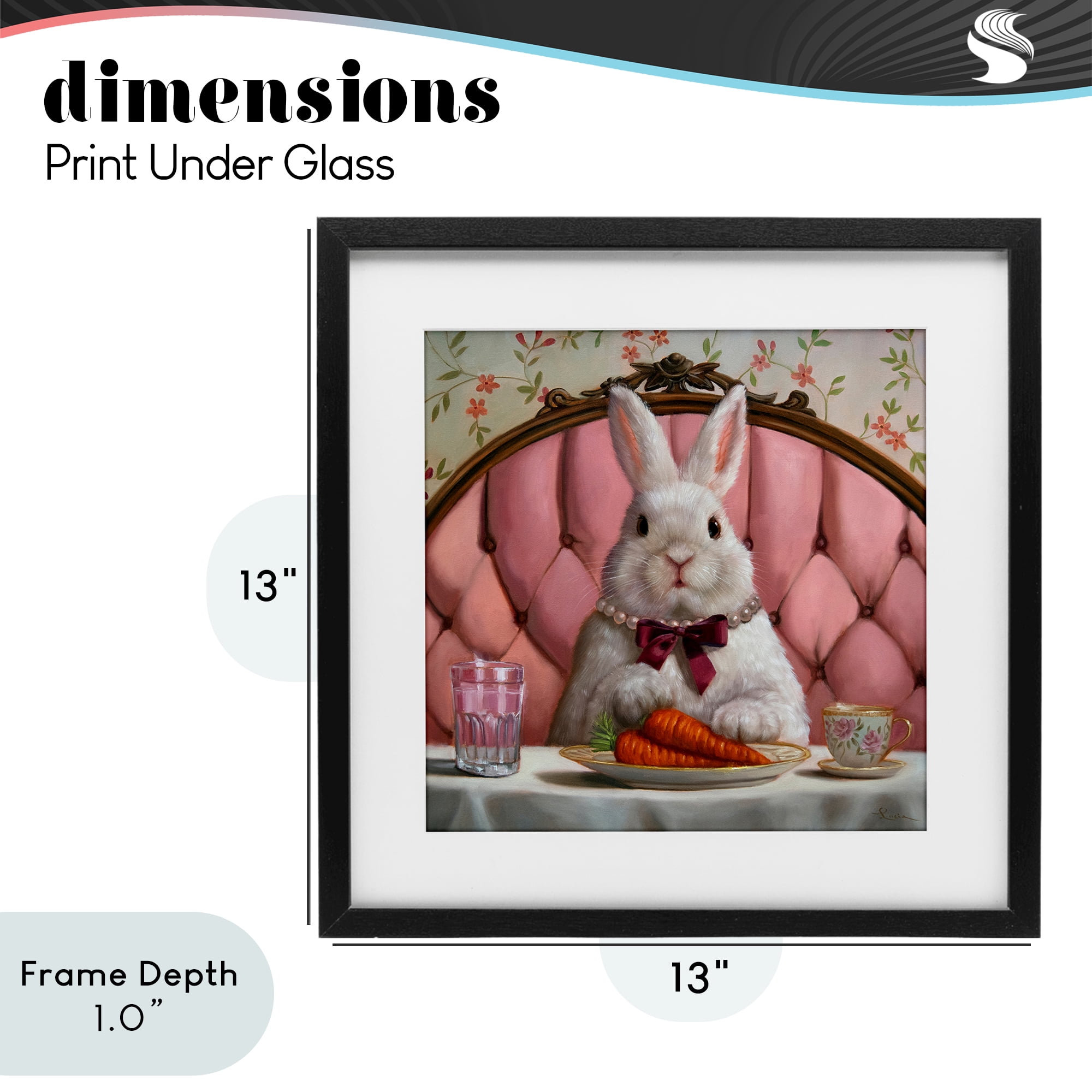 Stupell Industries Bun Appetit Rabbit Dining Black Framed Print Under Glass, design by Lucia Heffernan