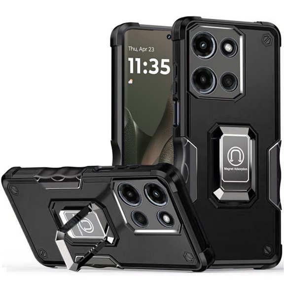For Motorola Edge 2025 XT2519V OPTIMUM Kickstand Phone Case - Black