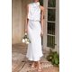 thumbnail image 5 of Vestido PRETTYGARDEN 2025 Verano Satén Sin Mangas Maxi Blanco XL, 5 of 8