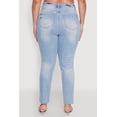 thumbnail image 5 of Women's Plus Size Trendy High Waisted Distressed Whiskered Jeans, 5 of 5