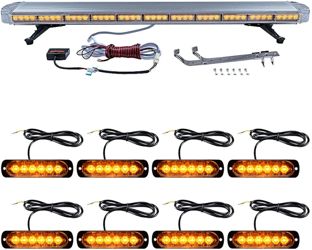 Details about   51" 96 LED Amber White Emergency Strobe Light Bar Beacon Warning Flash Tow Truck 