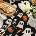 thumbnail image 4 of Halloween Tablecloth 60×60 Inch Round, Black Ghost Pumpkin Candy Washable Seasonal Table Cover for Party Picnic Dinner Decor, 4 of 6