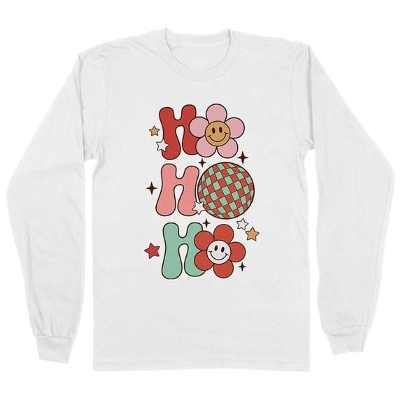 Daisy Ho Ho Ho Long Sleeve Shirt Unisex Large White