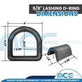 thumbnail image 4 of Mega Cargo Control 10 Pack Heavy Duty 5/8" Weld-On D Ring for Flatbed Truck Trailer Tie Down WLL: 6000 lbs, 4 of 7