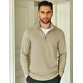thumbnail image 3 of COOFANDY Men's Quarter Zip Up Pullover Lightweight Mock Neck Sweatshirt Casual Long Sleeve Polo Shirt, 3 of 10