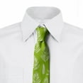 thumbnail image 3 of Men's Tie, Fern Herbs with Paint Stains, 3.7", Lime Green White, by Ambesonne, 3 of 4