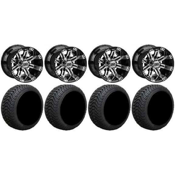 LSI Casino 10" Machined Golf Wheels 205x50-10 Cruze Tires E-Z-GO & Club Car