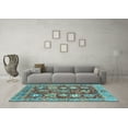 thumbnail image 3 of Ahgly Company Indoor Rectangle Abstract Light Blue Modern Area Rugs, 3' x 5', 3 of 4