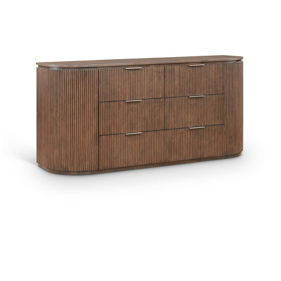 Meridina Furniture Astrid Brown Solid Wood And Oak Veneer Dresser