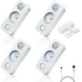 thumbnail image 1 of LED Motion Sensor Puck Lights, Rechargeable Cabinet Lights, Stick on Wireless LED Night Light for Closet, Drawer, Shelf, Under Cabinet, Warm White 4Pack, USB Charging Cord Included Warm White 4 Pack, 1 of 2