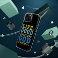 thumbnail image 4 of DistinctInk Clear Hybrid Case for Apple iPhone 15 Pro Max (6.7" Screen) - Life Is Good Because God Is Great - Raised Bezel Screen Guard, 4 of 9