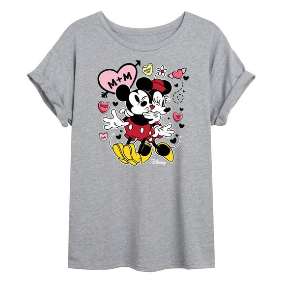 Disney - Mickey Minnie Heart - Women's Oversized T-Shirt