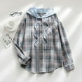 thumbnail image 4 of ZVAVZ Past Orders Womens Flannel Shirt Lightweight Plaid Button Down Shirts Oversized Long Sleeve Shacket Jacket Tops Boyfriend Shirts for Women Plaid Shirt, 4 of 7