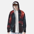 thumbnail image 2 of Vsdgher Sweat à Capuche Imprimé Bateau Requin Lune Rouge pour Hommes Femmes, Manches Longues Protection Solaire Pêche Course Natation-TTG, 2 of 7