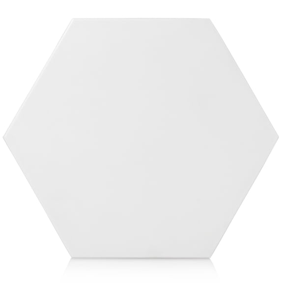 The Tile Project 9"x10" Mono Color Hexagon Porcelain White Wall/Floor Tile (8.03 sq. ft/Box)