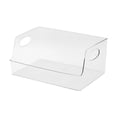 thumbnail image 1 of Clear Book Bin Refrigerator Organizer with Handle for Classroom or Library, 1 of 7