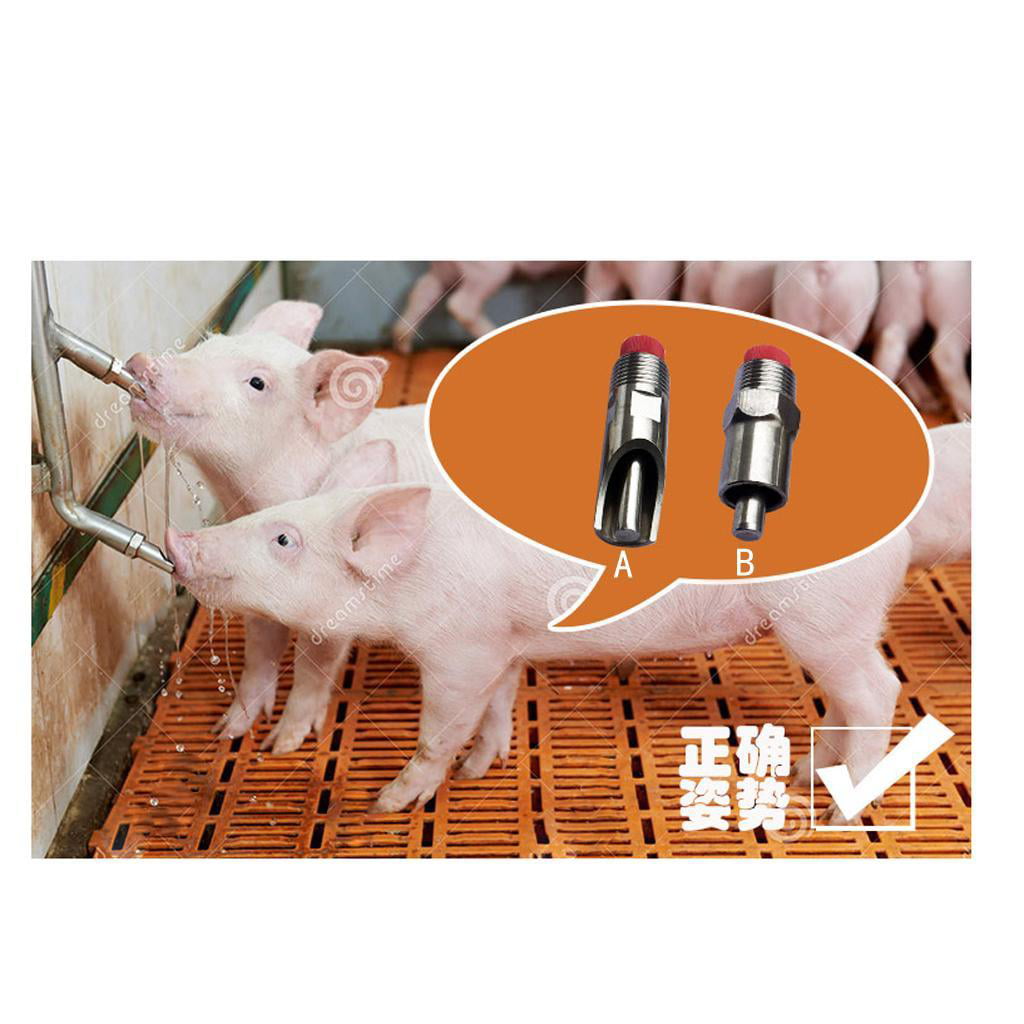 5pcs 2.56" Hog Nipple Waterer Drinker Automatic Sheep Water Pig Drink Goat 