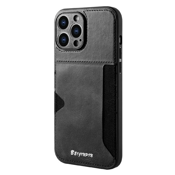 Mantto Compatible for iPhone 11 Pro Max Leather Case, Luxury PU Leather Shockproof Thin Fit Case with Card Slot Holder Cover, Soft Silicone Slim Lightweight Anti-Scratches Protective Case,Black