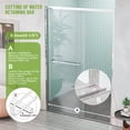 thumbnail image 4 of Hasipu 44-48" W x 76" H Shower Door, Semi-Frameless Double Sliding Shower Door with 5/16" (8mm) Crystal Clear Tempered Glass Door Bathroom Enclosure Silver, 4 of 14