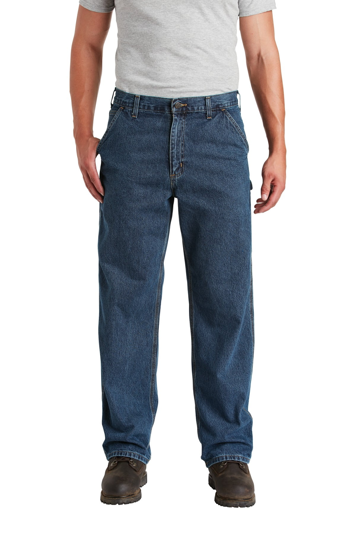 Washed Denim Work Dungarees 