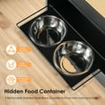 thumbnail image 4 of Feeding Station with 1 Storage Cabinets, Pet Feeding Station with 2 Elevated Dog Bowls, Side Hooks, Anti-tip Kit, Hidden Pet Feeder Station for Feeding & Watering, Black, 4 of 9