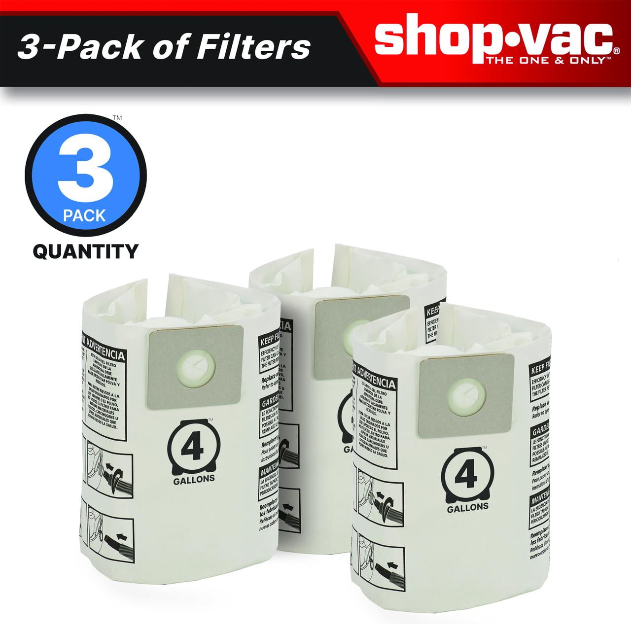 Stanley 4-5 gal Wet Dry Vacuum Dust Cleaner Disposable Filter Bag