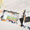 thumbnail image 4 of Hand Drawn Floral Flower 2 Pack Pencil Pouch for 3 Ring Binder Smooth Zipper Folders with Pockets Clear Window Pencil Case, 4 of 6