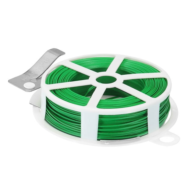 Unique Bargains 164 Pieds/50m Attaches Torsadées Réutilisables en PE pour Jardinage, Vert