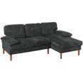 thumbnail image 1 of HOMCOM L-Shape Sofa with Right Chaise Lounge and Rubber Wooden Legs, Black, 1 of 10