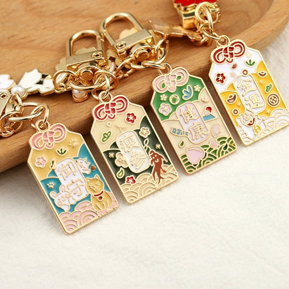 USHOBE 4Pcs Metal Key Ring for Family Members Bag Pendant and Durable Keychain Party Favors