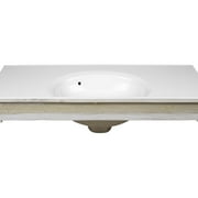 Design House Cultured Marble 37 x 19 Single Bowl Vanity Top with Backsplash and Centerset Mount, White