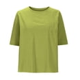 thumbnail image 4 of Vmvidoty Women's Plus Size T Shirts Oversized Tees Summer Half Sleeve Crew Neck Tunic Tops Green XXXL, 4 of 6