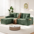 thumbnail image 3 of Neche 100" Oversized Modular Sectional Couches For Living Room, L-Shaped Cloud Sofa Couch With Corduroy Fabric, Comfy Couch With Deep Seat, Easy Assembly Required, Green, 3 of 9