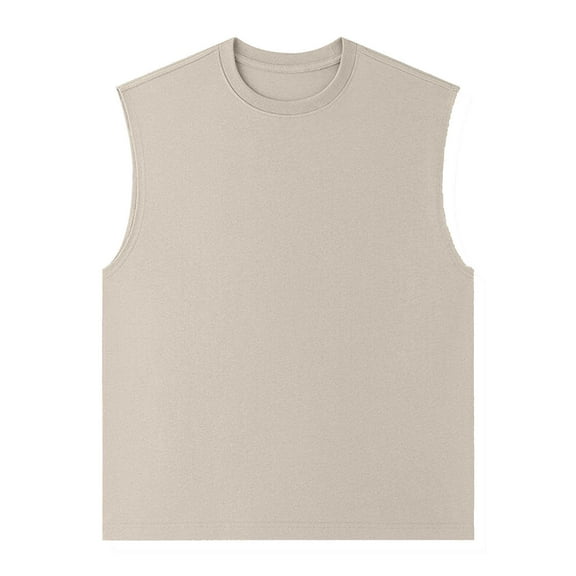 Chiccall Men's Plus Size Cotton Tank Tops Loose Fit Crewneck Sleeveless Shirts Soft Stretch Lounge Athletic Summer Active Tees