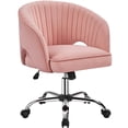 thumbnail image 1 of Silla Yaheetech Silla de oficina giratoria de terciopelo rosa, 1 of 9