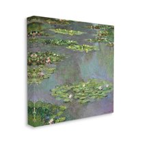 Stupell Industries Close up Water Lily Pond Traditional Painting,30 x 30,Designed by Claude Monet