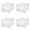 Sterilite Plastic 27 Quart Stacking Drawer, White, Adult, Set of 4