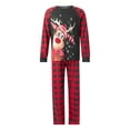 thumbnail image 2 of Fiomva Matching Christmas Pajamas for Family, Funny Holiday Cute Let It Snow Print Tops and Plaid Pants Xmas Sleepwear Pjs Set, 2 of 10