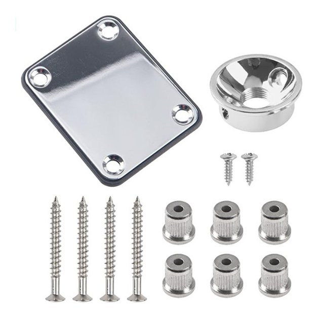 MYG Ensemble de Pièces de Rechange pour Guitare Ferrules de Guitare Électrique Plaque de Cou pour TL