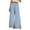 Blue, variant on Women's High Waisted Wide Leg Pants with Horizontal Stripes, Elastic Rope Waist Vacation Culottes, Split Hem Breathable Summer Beach Casual Trousers 2025 Blue S