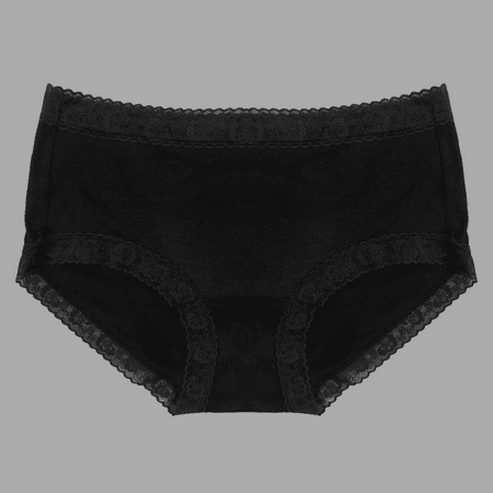 Fulorrnie Underwear for Women Comfort High Waist Seamless Panty Briefs Cheeky Band Elastic Panties  Black  L