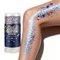 thumbnail image 2 of SDOHIG Red White and Blue Body Glitter Stick,Waterproof Holographic Glitter Gel for Face Hair & Body,Long-Lasting Patriotic Makeup for 4th of July Festivals & Parties,Blue Tone (Style A), 2 of 8