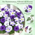 thumbnail image 4 of Yastouay Artificial Fake Flowers for Outdoor,4 Pcs No Fade Faux Petunias,UV Resistant Realistic Silk Flowers,for Garden Balcony Yard Porch Deco,Purple/White, 4 of 9