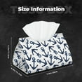 thumbnail image 6 of Goofa Navy Blue Anchors Pattern Triangle Square Tissue Box Cover, Modern PVC Leathe Facial Paper Holder,Decorative Holder/Organizer for Bathroom Vanity Countertop, 6 of 9