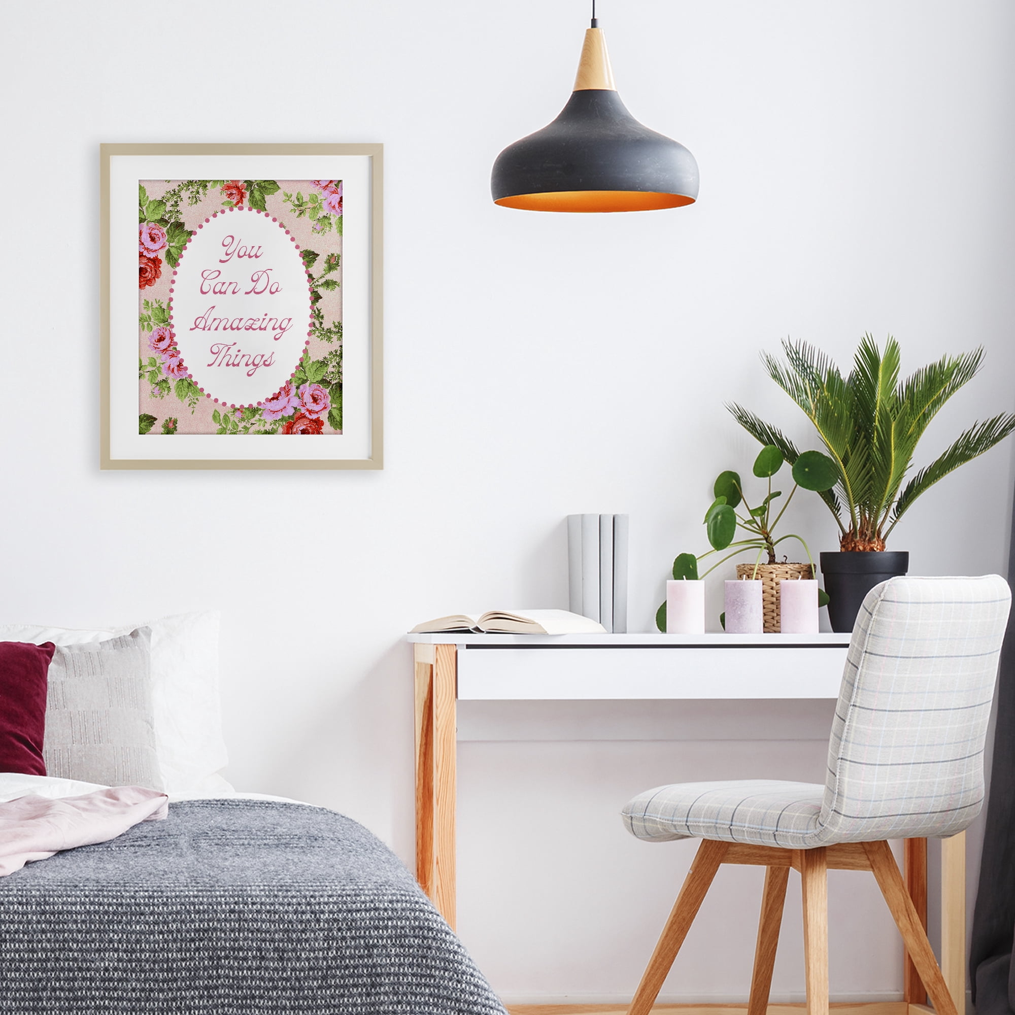 Stupell Industries You Can Do Amazing Things with Vintage Florals Birch Framed Print Under Glass, design by Lil' Rue