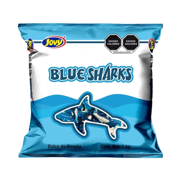 1kg Bolsa Gomita Tiburon Azul Jovy Sabor Mora Azul Gomitas Azulitos Dulce Piñata Niños Bebida Dulceros Reunion Fiesta Postre